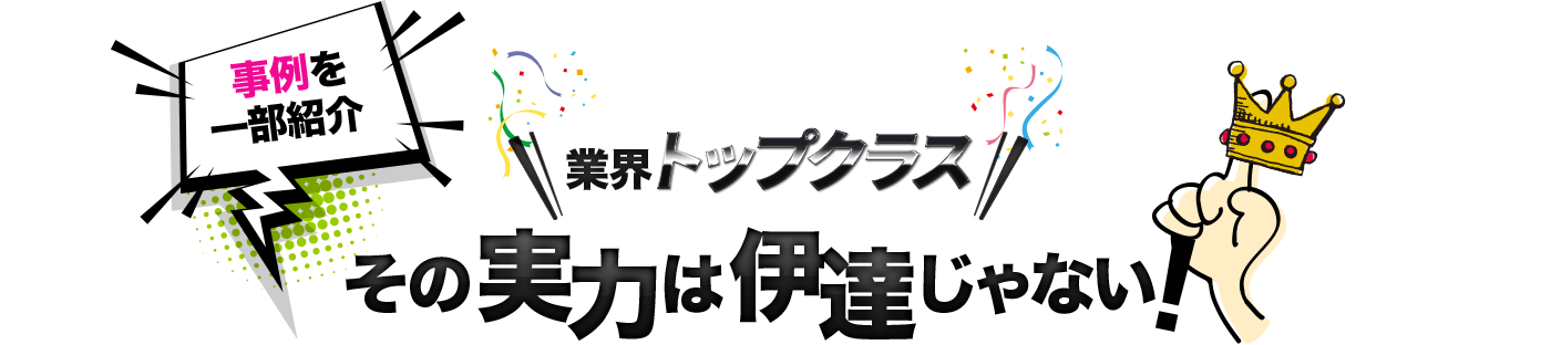 事例を一部紹介,業界トップクラス その実力は伊達じゃない!